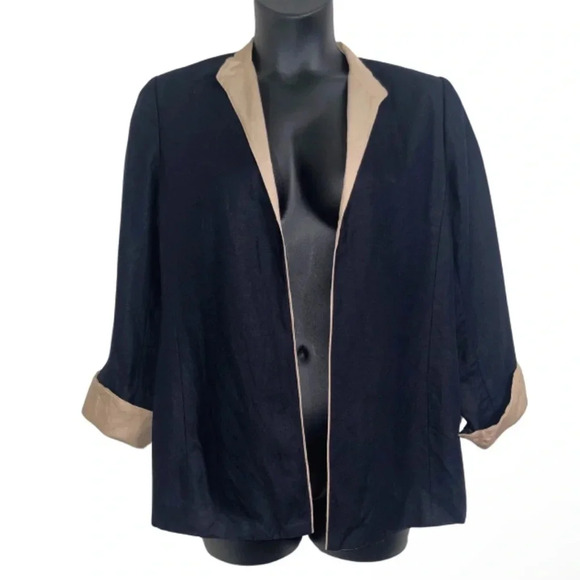 Parisian Signature Linen Open Front Cardigan Size 10 - Picture 1 of 4